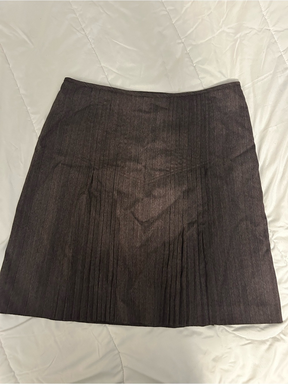 Worthington Dark Gray Pleated Mini Skirt